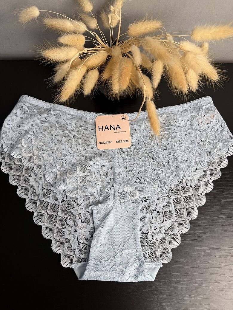Mežģīņu apakšbikses (Hana) sets 4.gab. (baltas, vecrozā, melnas, gaiši zilas)