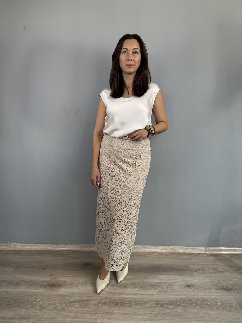 Bēši mežģīņu midi svārki (IMPERIAL)