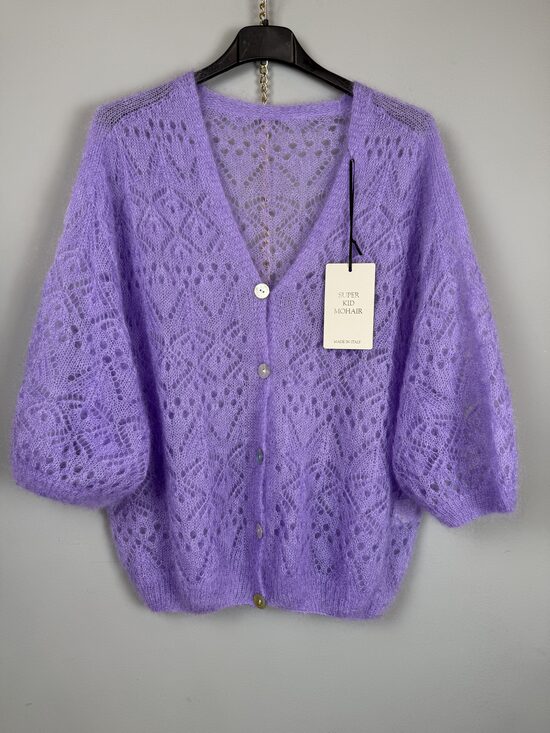 Kidmohēras kardigans ar īsām piedurknēm (4)